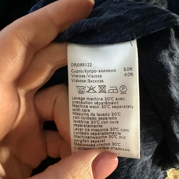 NWT Gerard Darel Elegant Navy Blue Skirt Midi Size 38 - Picture 3 of 4